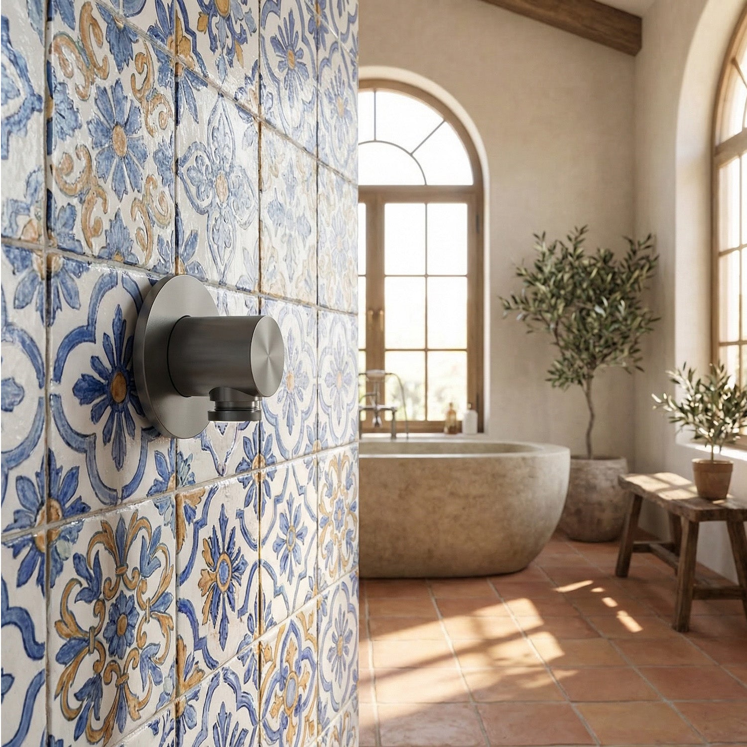 Soporte de pared para ducha de mano flexible negro, elegancia y calidad