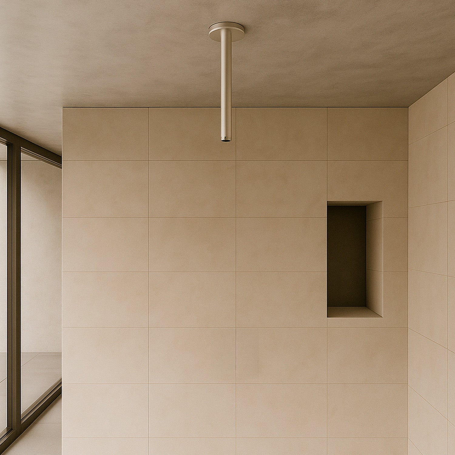 Braccio doccia soffitto inox corto eleganza e resistenza