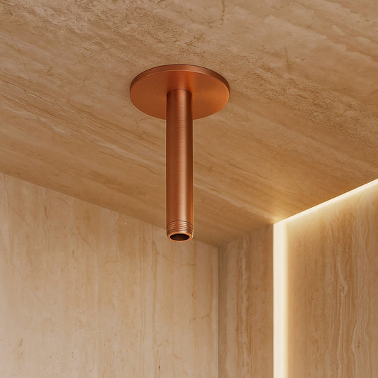 Braccio doccia soffitto corto oro rosa eleganza e qualita