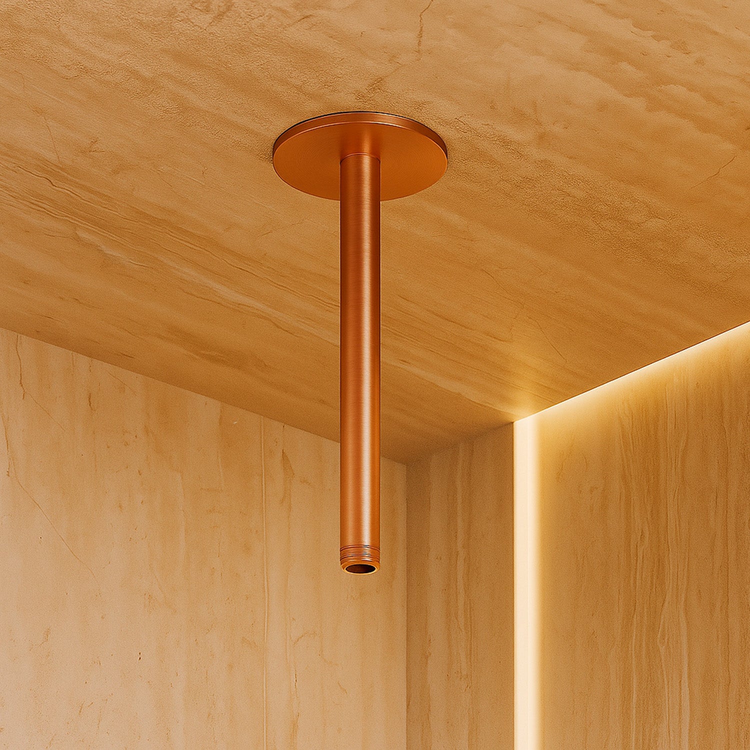 Braccio doccia soffitto inox oro rosa eleganza e resistenza