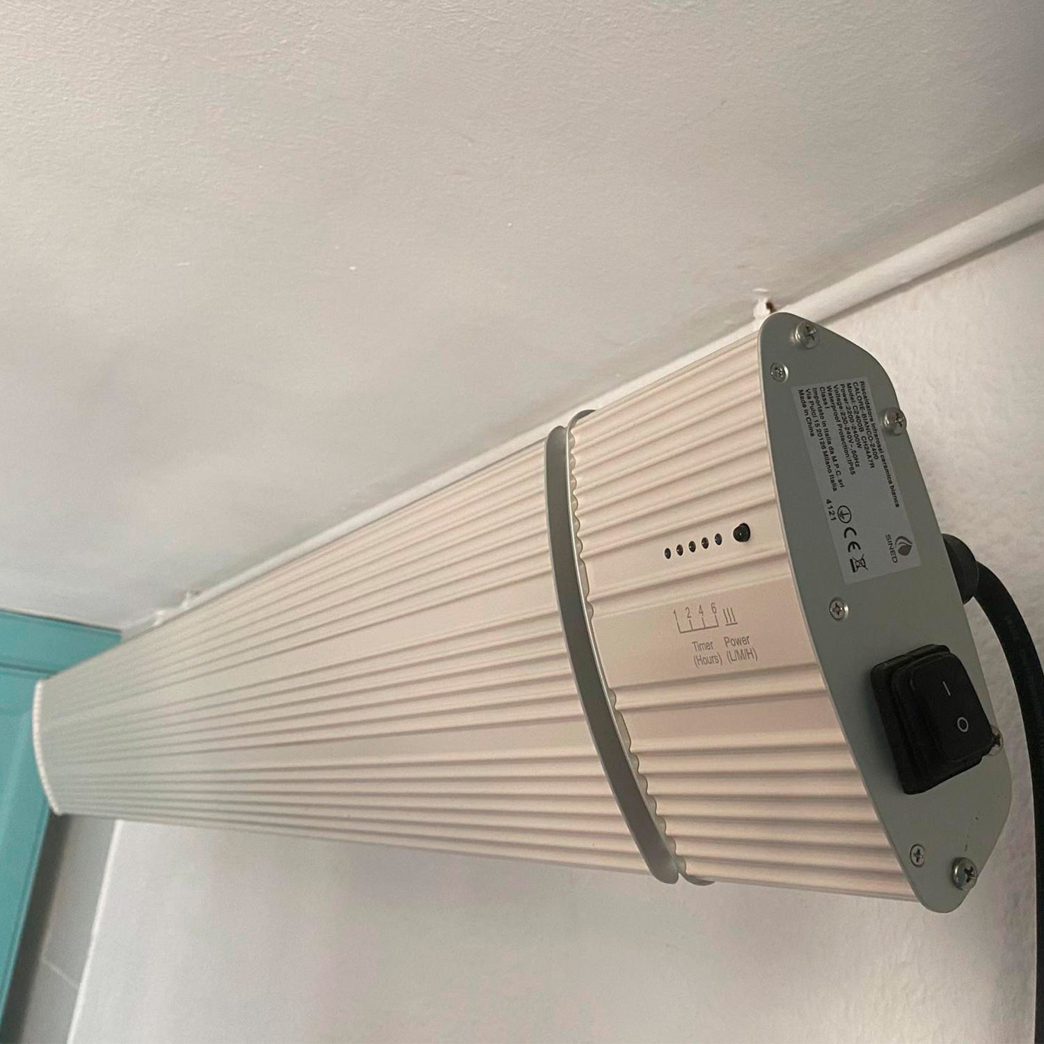 Riscaldatore Infrarossi Ceramica Bianca Sined Calorebianco1500 Eleganza e Efficienza Per Esterni