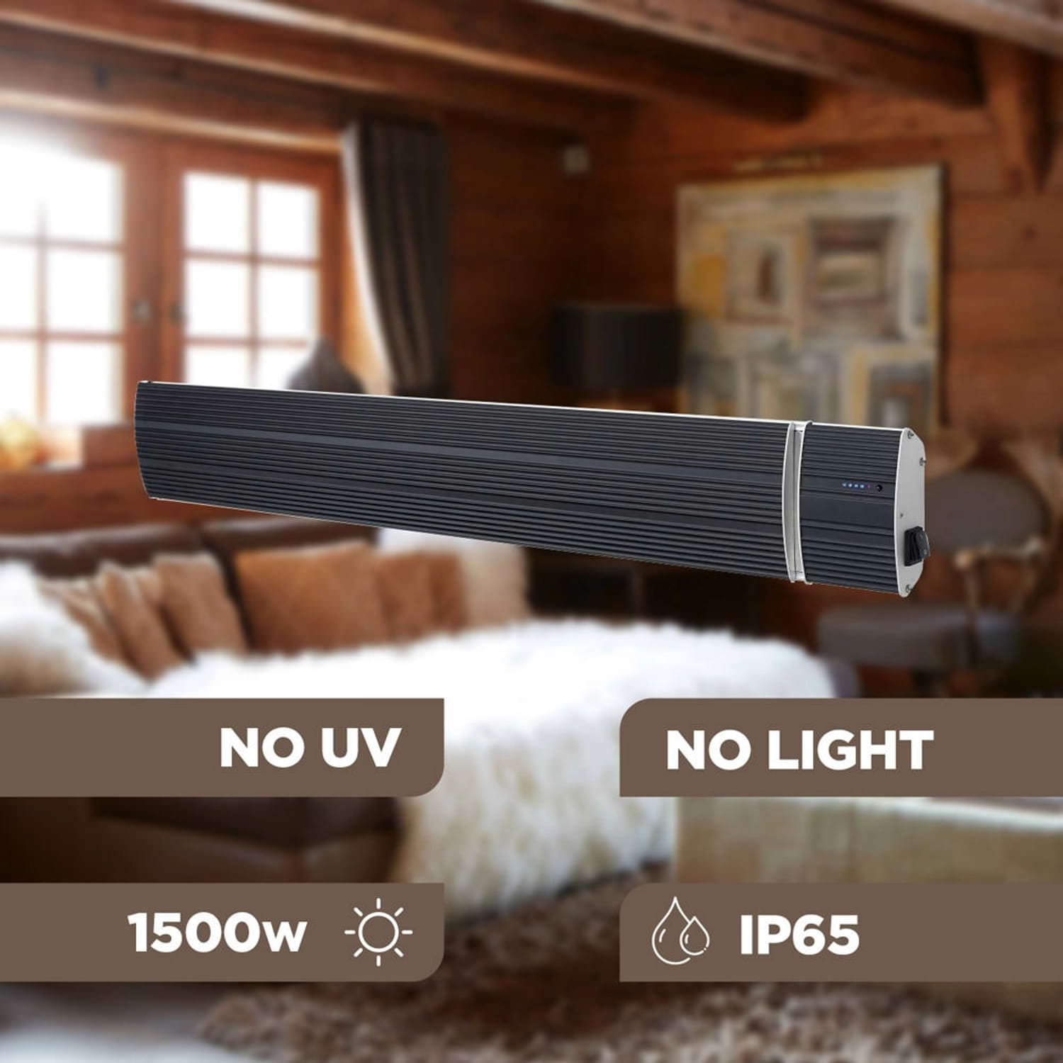 Riscaldatore Infrarossi Esterni 1500w Elegante e Resistente