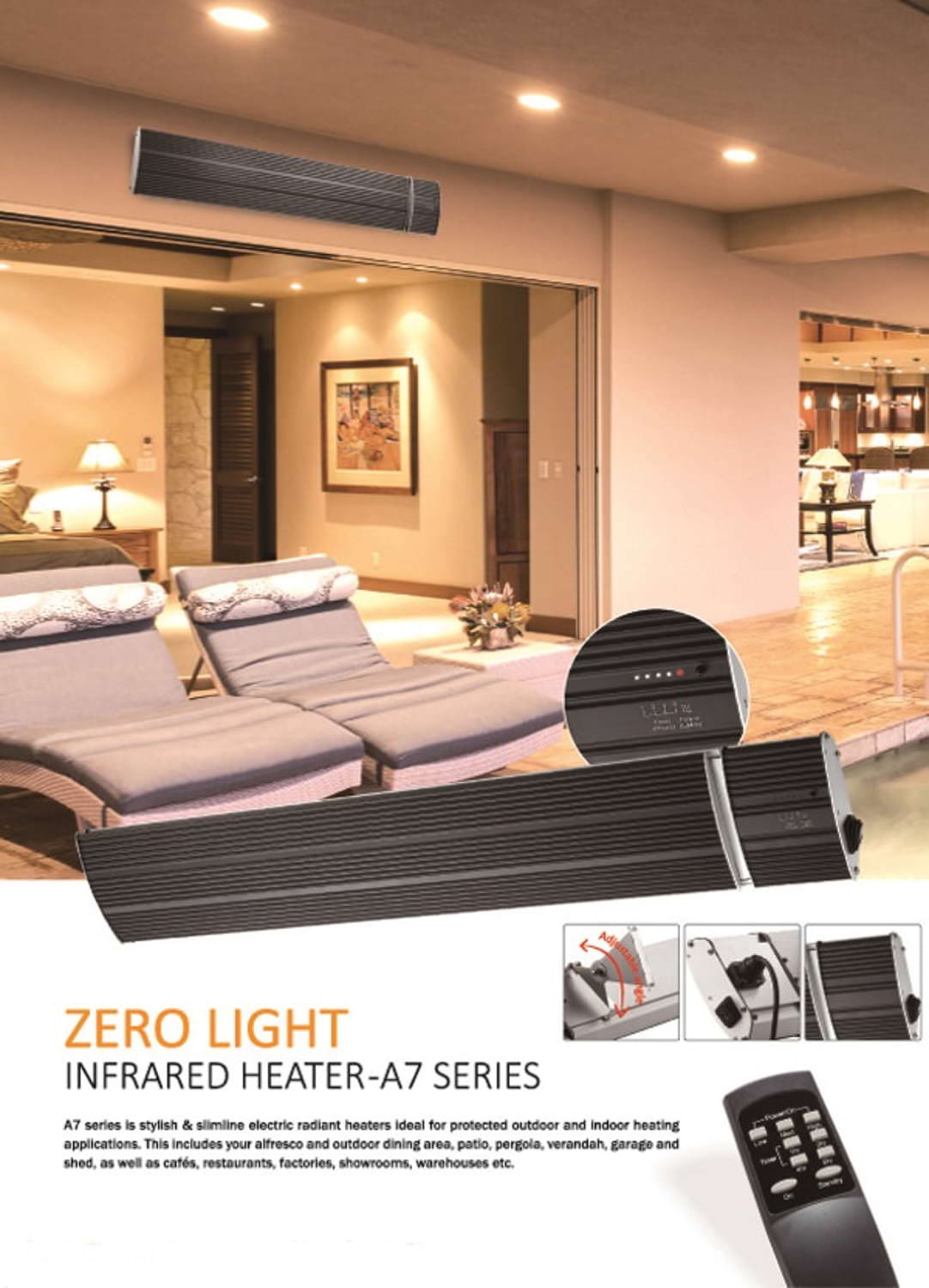 Riscaldatore Wifi Infrarossi Nero 1500w Per Esterni Elegante e Resistente