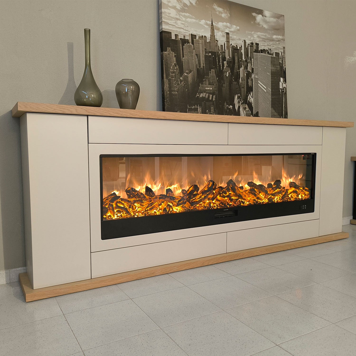 Caminetto Elettrico Amiata 180 Cm Eleganza e Calore Per La Tua Casa