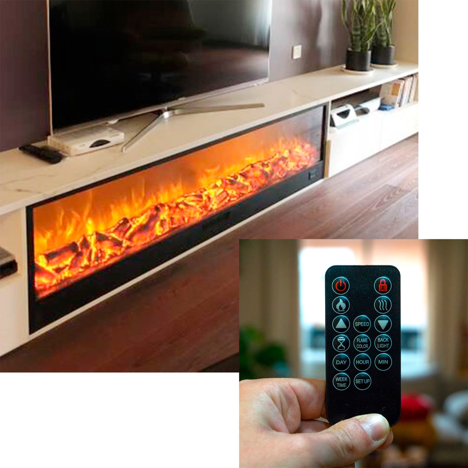 Caminetto Elettrico Amiata 180 Cm Eleganza e Calore Per La Tua Casa