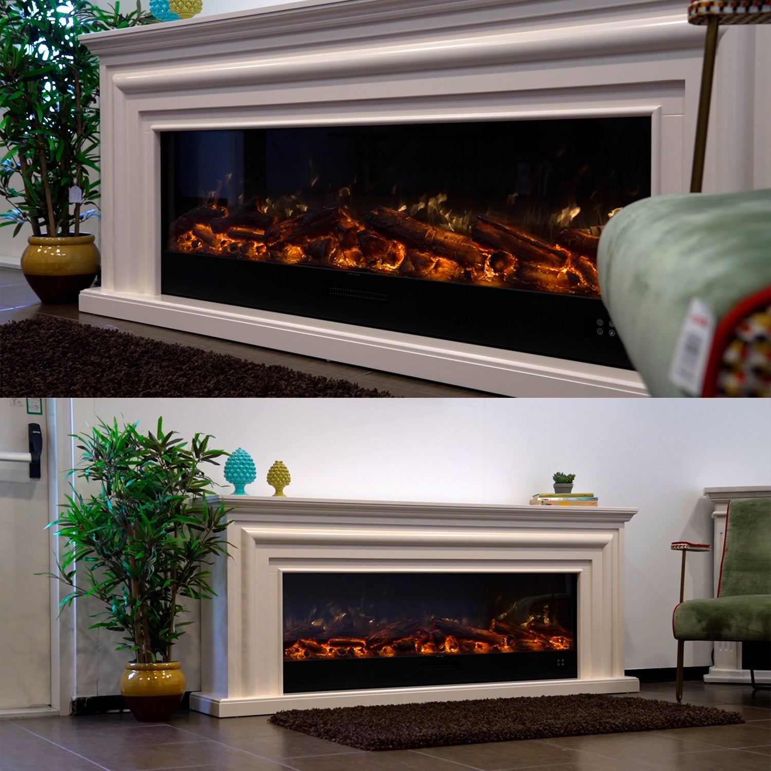 Caminetto Elettrico Amiata 180 Cm Eleganza e Calore Per La Tua Casa