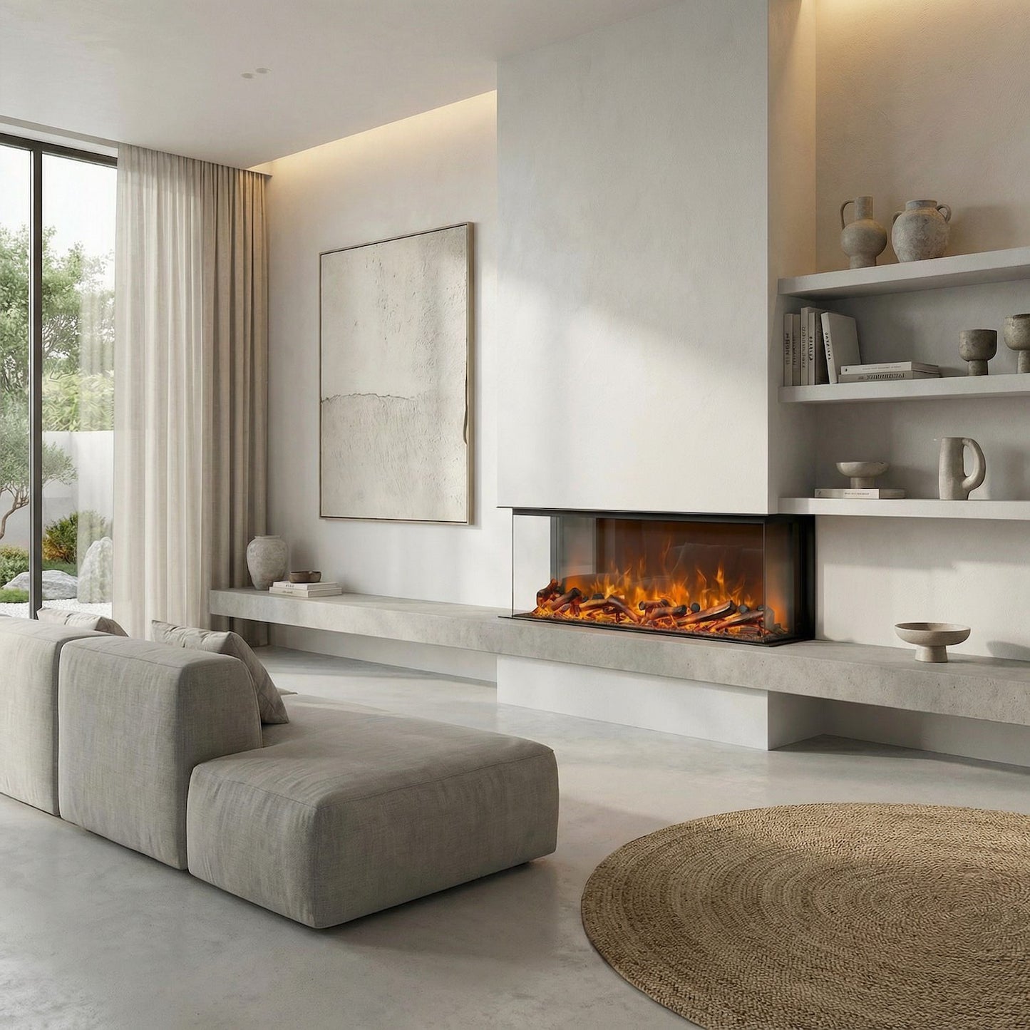 Caminetto Elettrico Trifacciale Sined Merano 108 Con Telecom