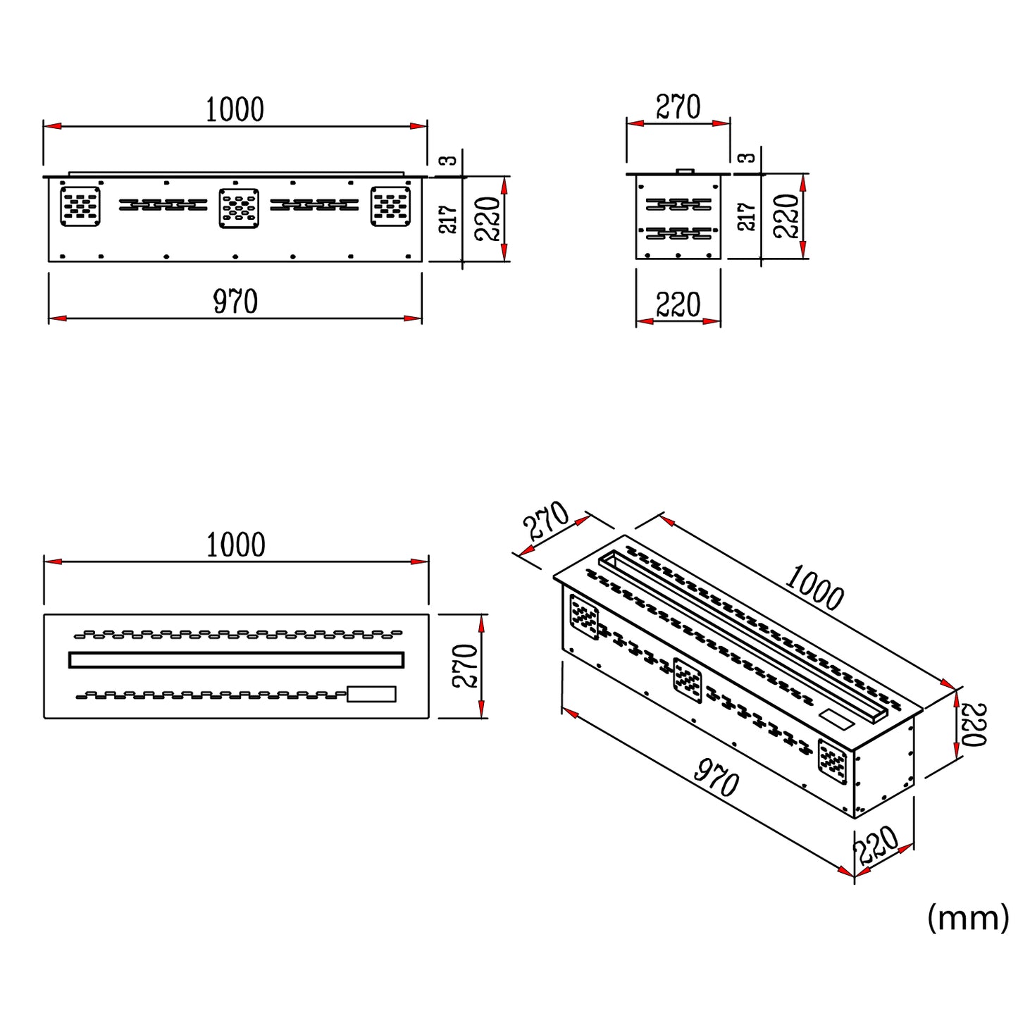 Caminetto Resia 100 Eleganza e Calore con Effetto Fiamma Realistico