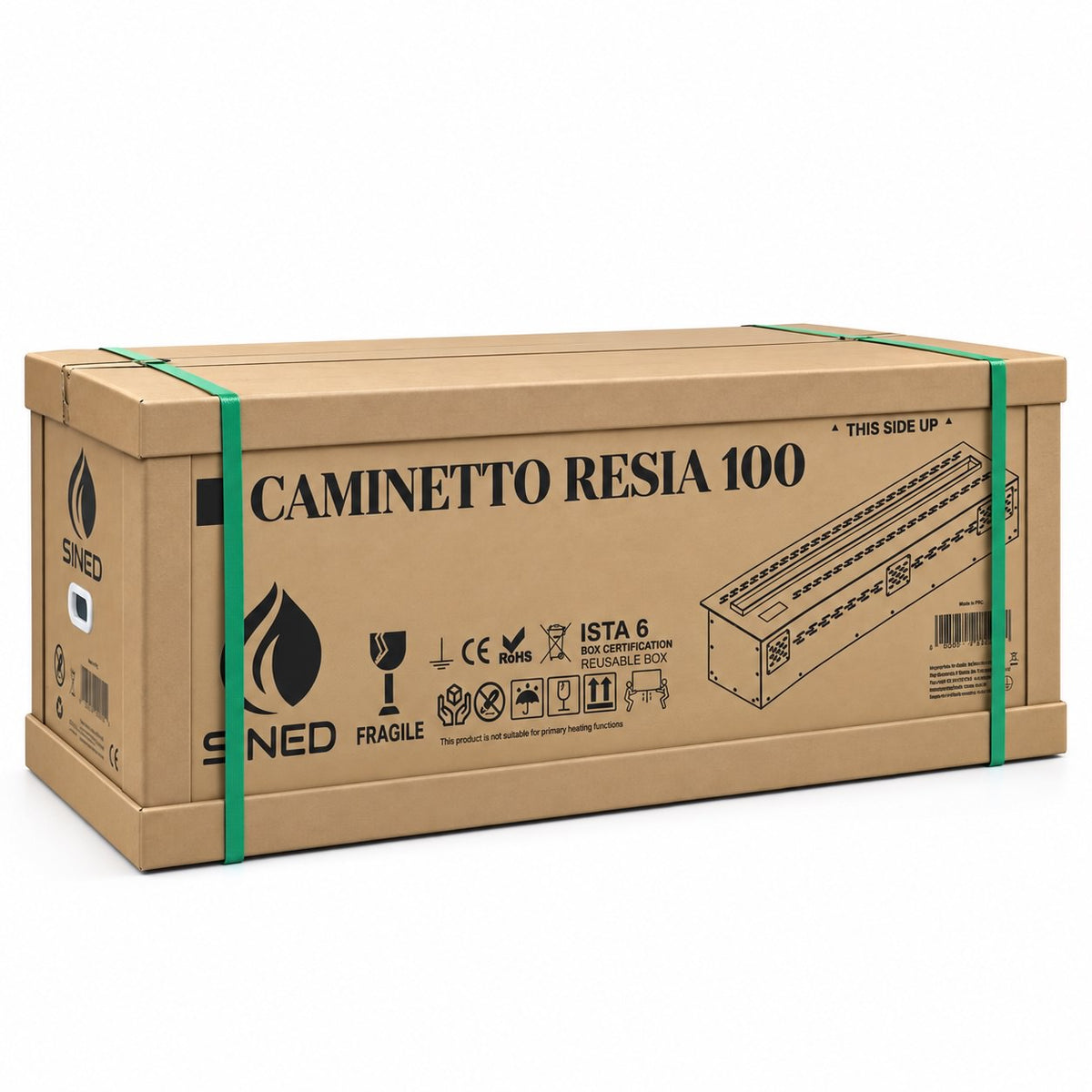 Caminetto Resia 100 Eleganza ed Effetto Fiamma Realistico
