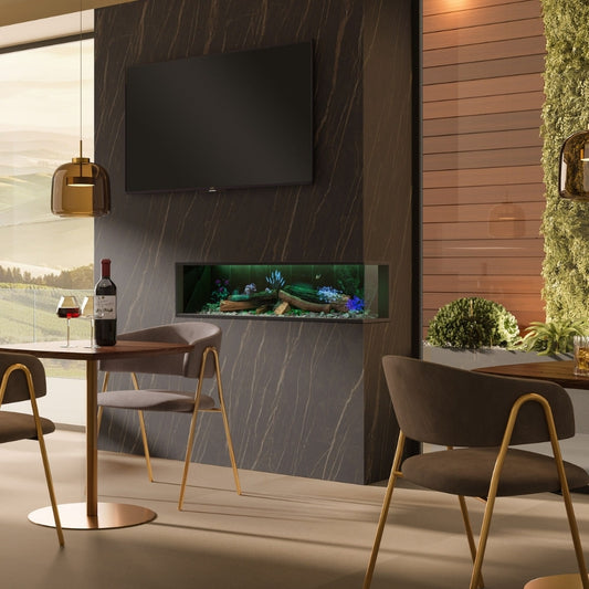 Caminetto olografico angolare SX 140 cm Design premium