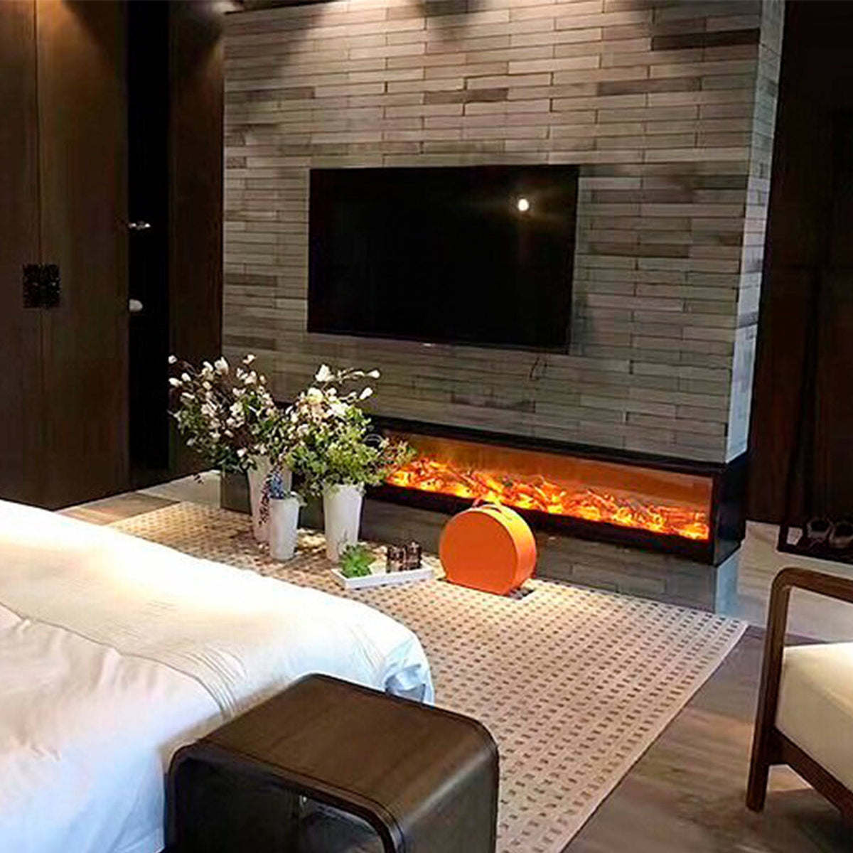Caminetto Elettrico Vesuvio 200 Cm Eleganza e Calore