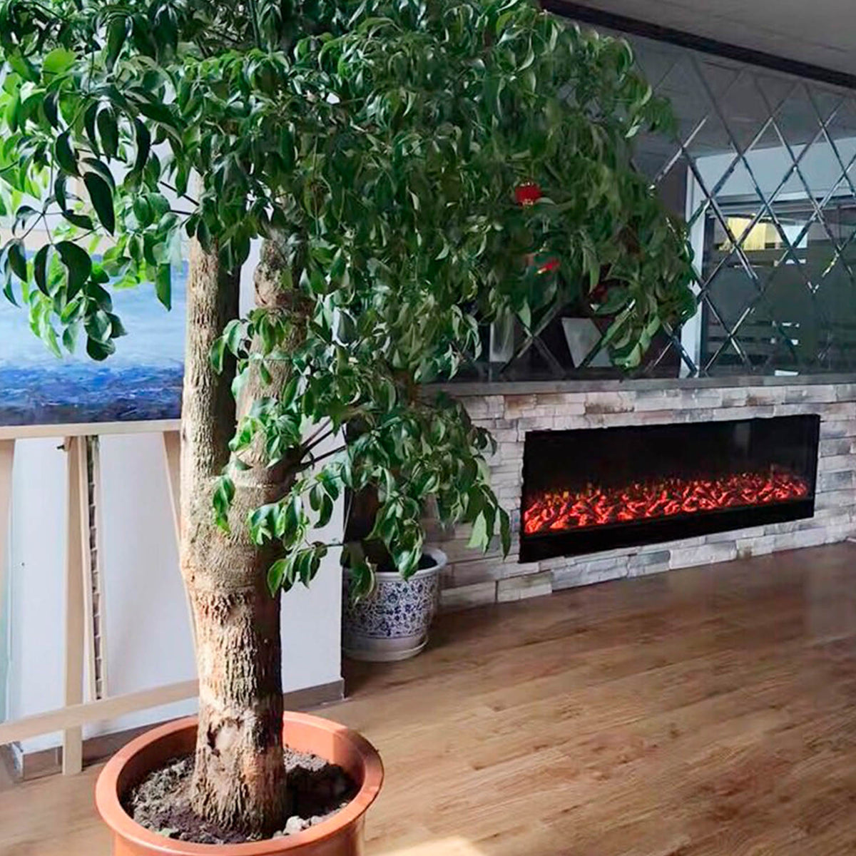 Caminetto Elettrico Vesuvio 200 Cm Eleganza e Calore