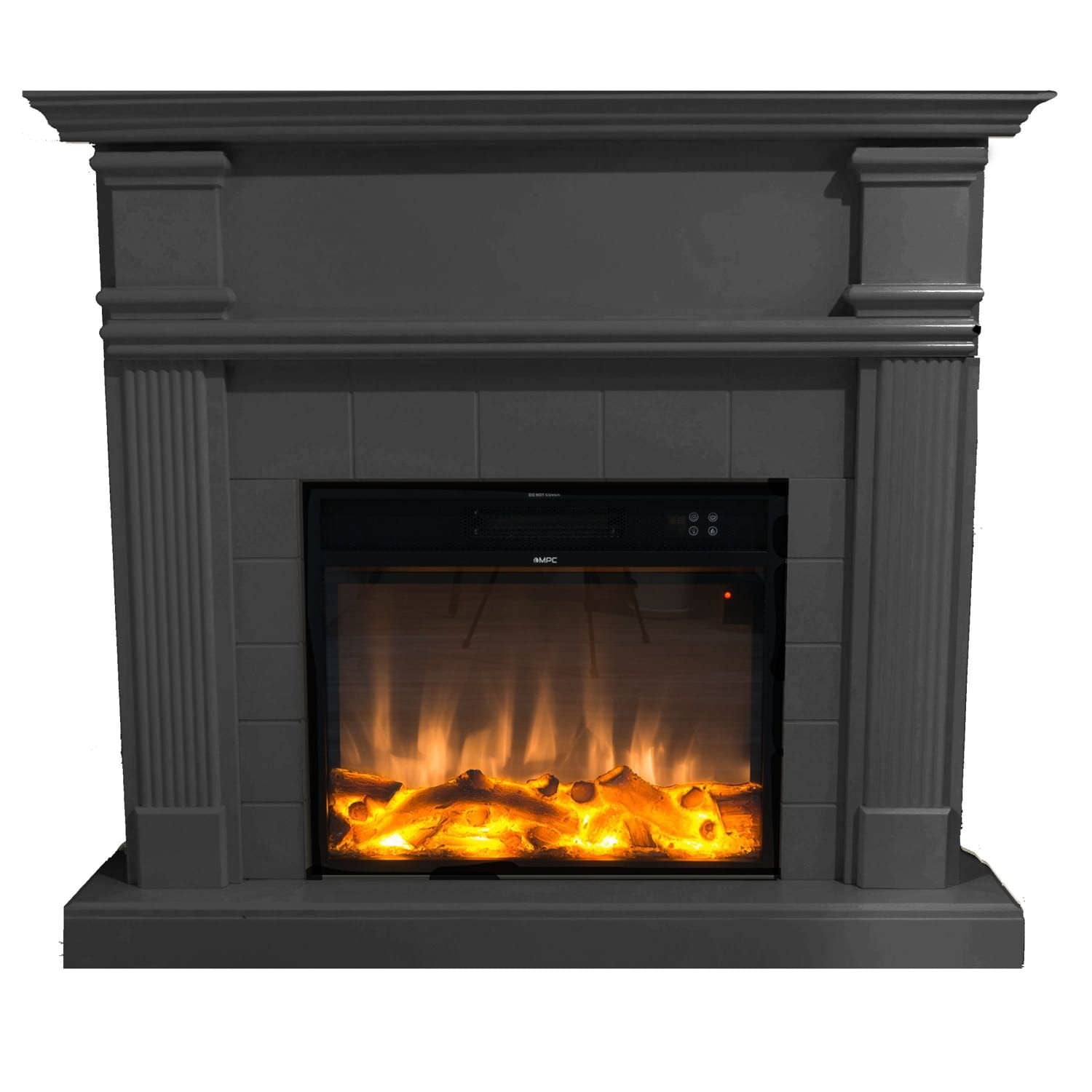 Caminetto Elettrico Grigio Elegante Per Casa e Ufficio