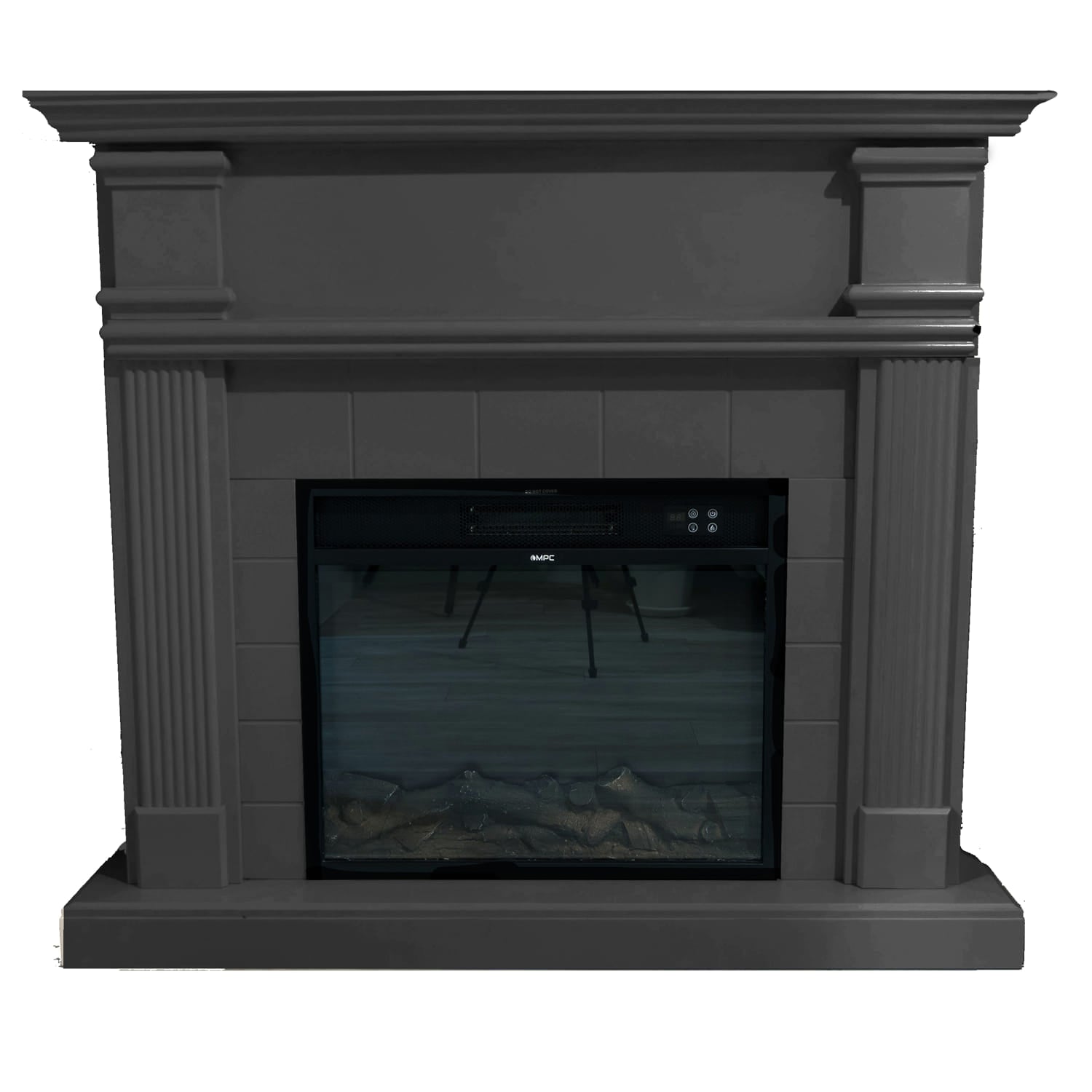 Caminetto Elettrico Grigio Elegante Per Casa e Ufficio