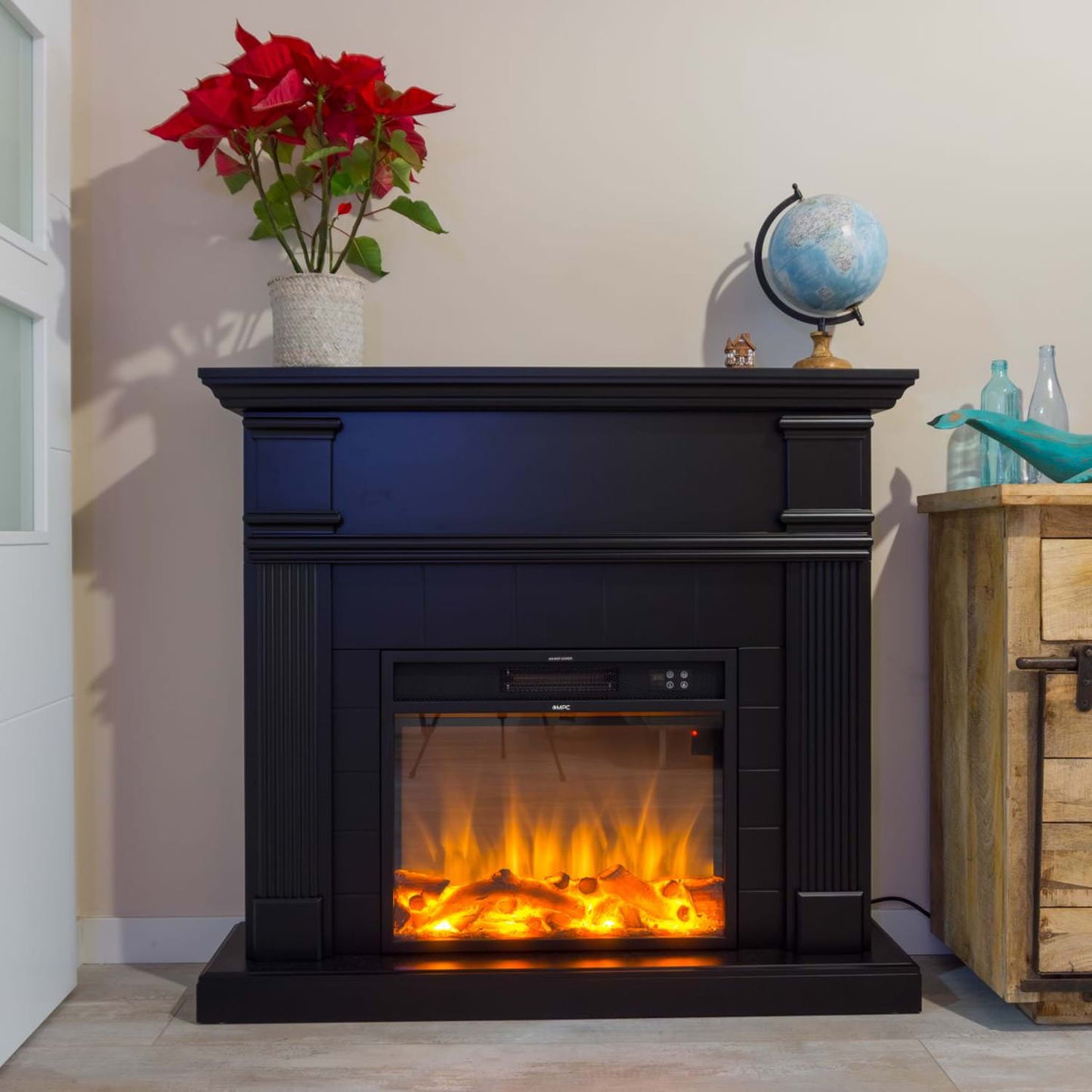 Caminetto Elettrico Nero Elegante Per Casa e Ufficio