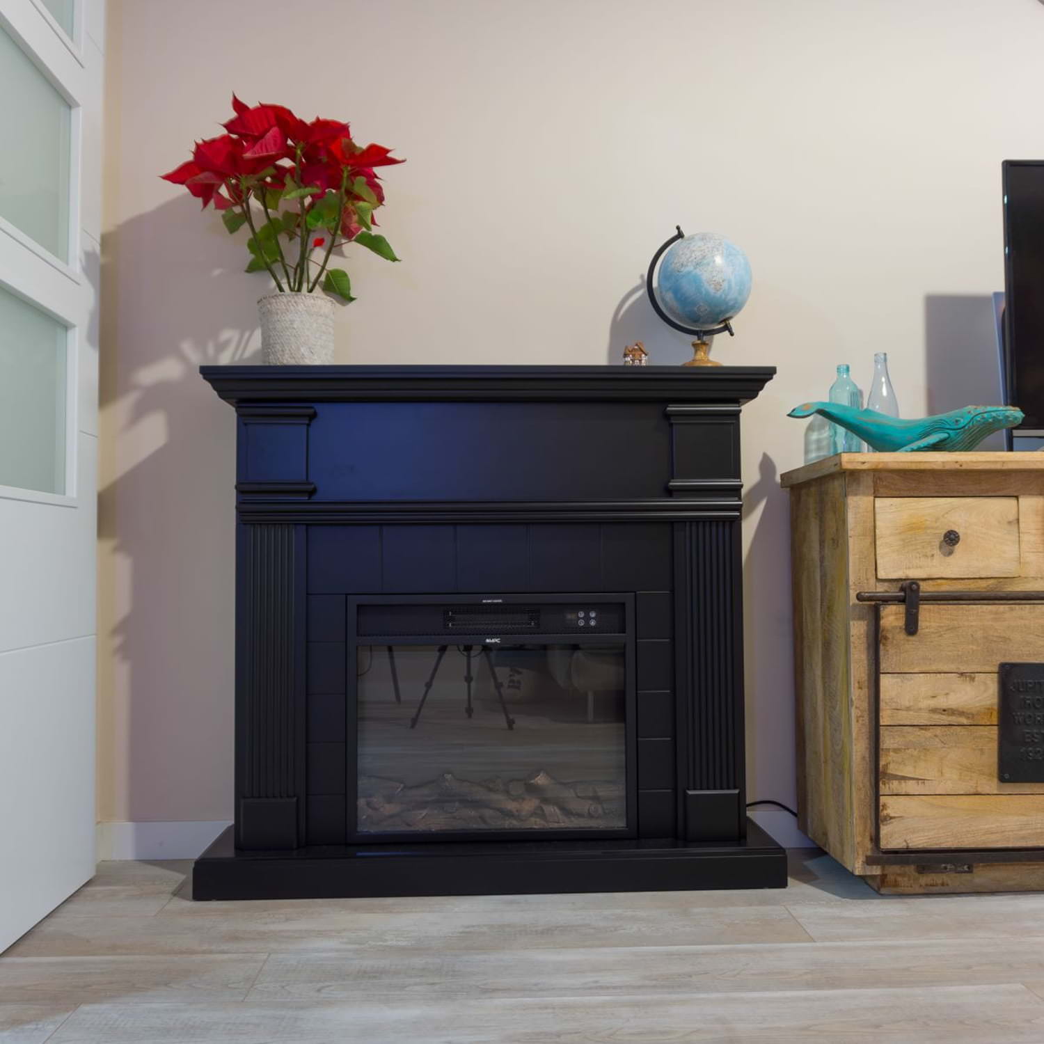 Caminetto Elettrico Nero Elegante Per Casa e Ufficio