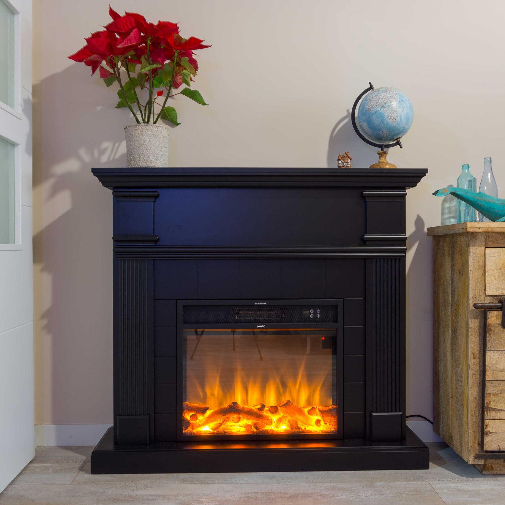 Caminetto Elettrico Nero Elegante Per Casa e Ufficio