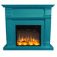 Caminetto Elettrico Turchese 1500w Con Effetto Fiamma Realistico