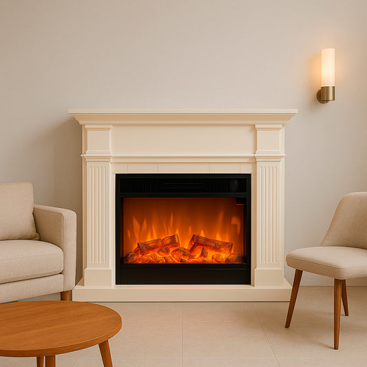 Lareira elétrica branca para decorar com elegância e funcional