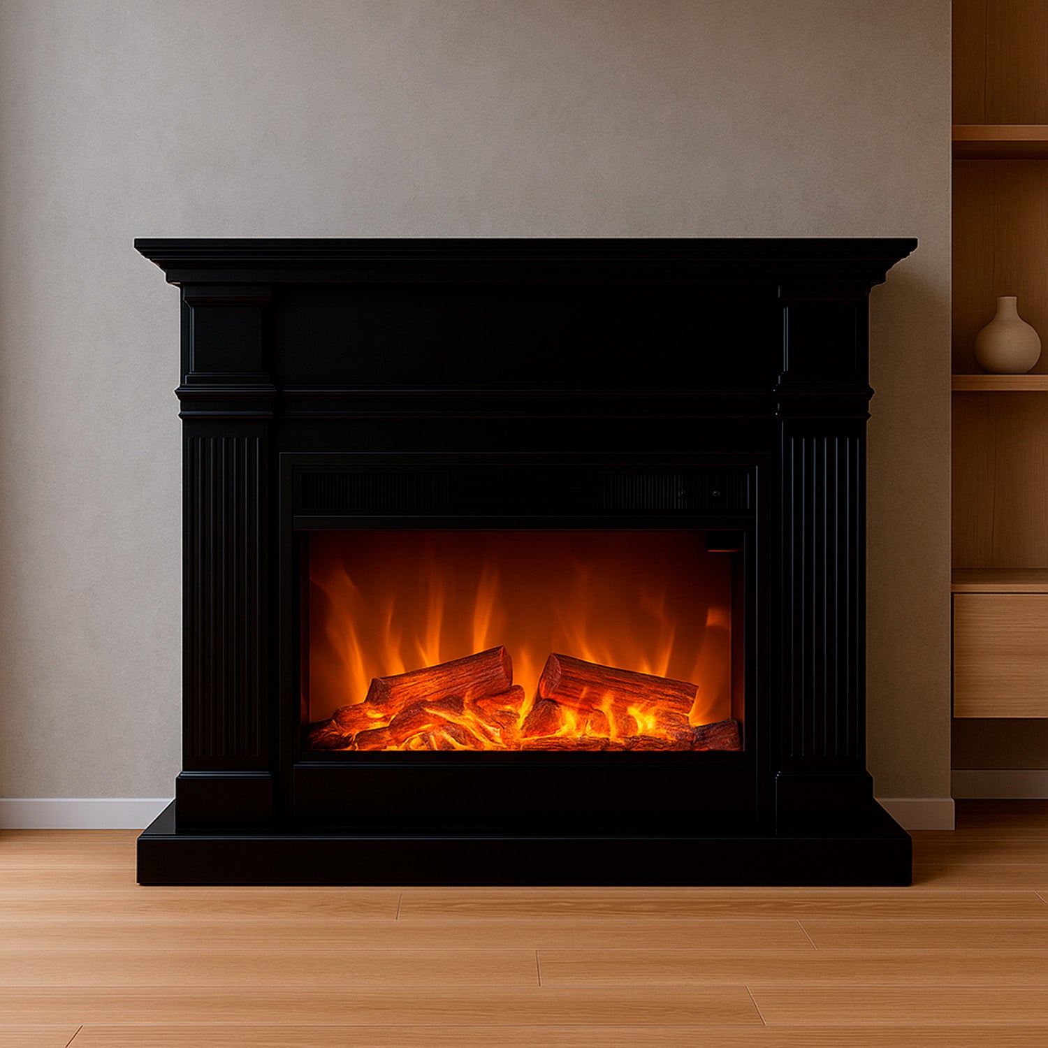 Caminetto Elettrico Nero Elegante per Casa e Ufficio