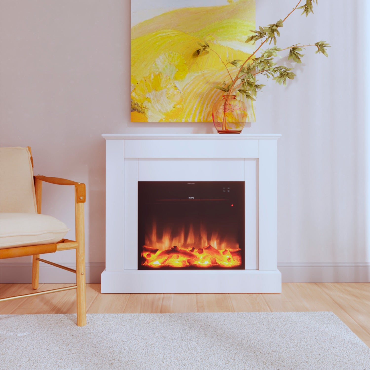 Caminetto Elettrico Mpc Camillo Bianco 60 Cm Eleganza e Funzionalita