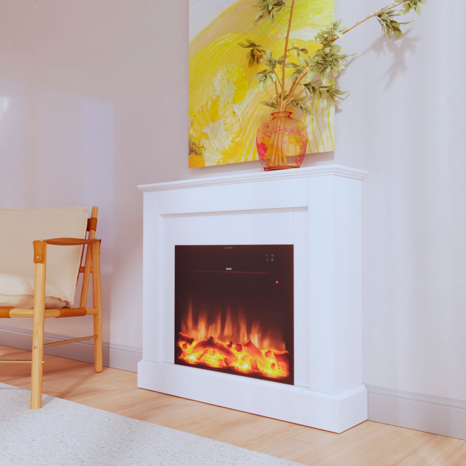 Caminetto Elettrico Mpc Camillo Bianco 60 Cm Eleganza e Funzionalita