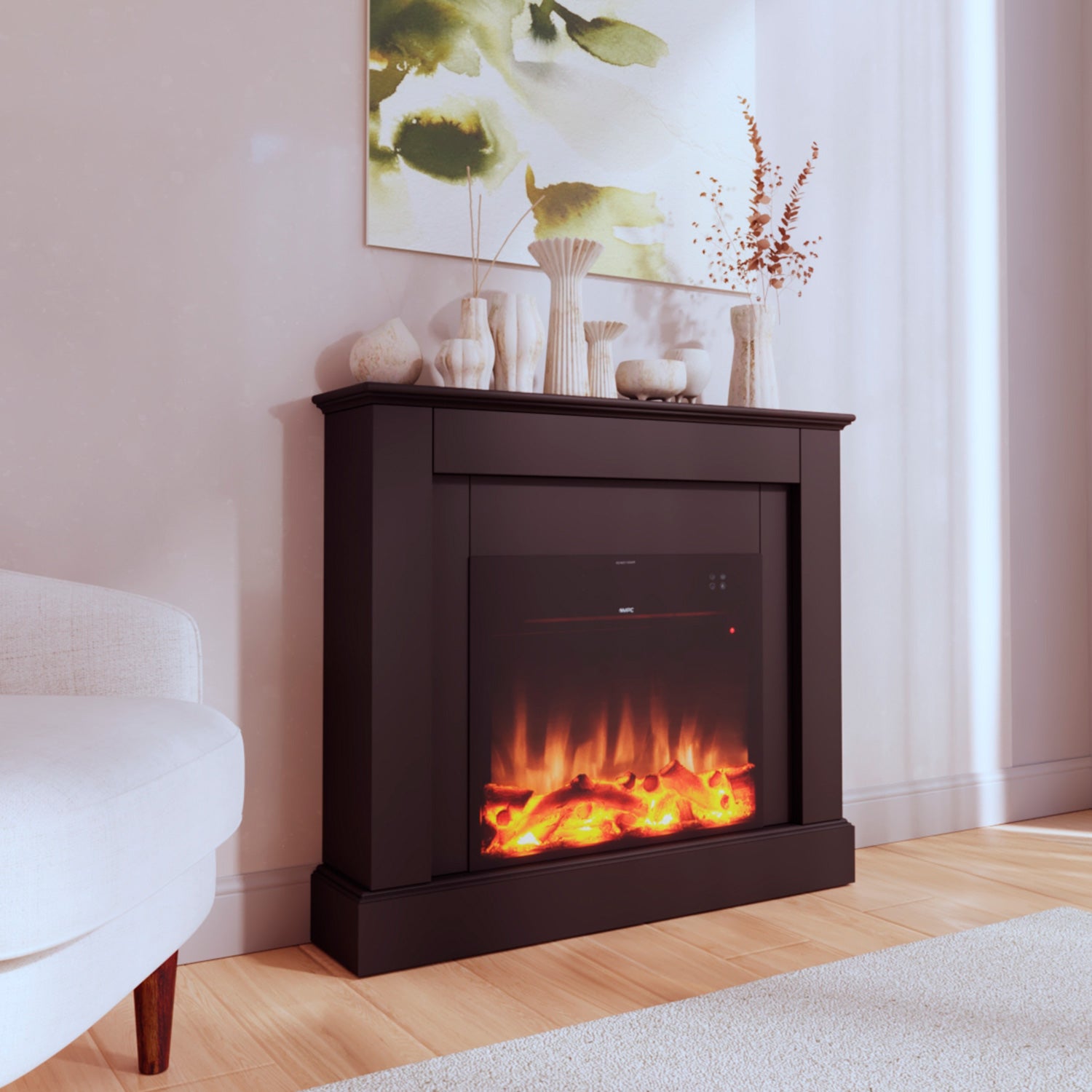 Caminetto Elettrico Camillo Nero Eleganza e Calore In Ogni Ambiente