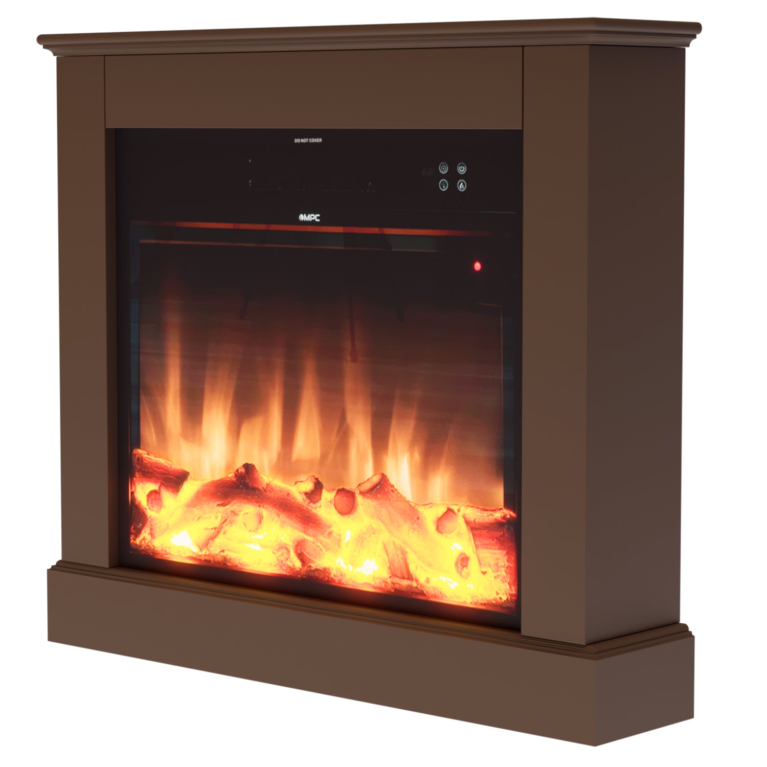 Camino Elettrico Camillo Xxl Marrone Eleganza e Calore In 75 Cm