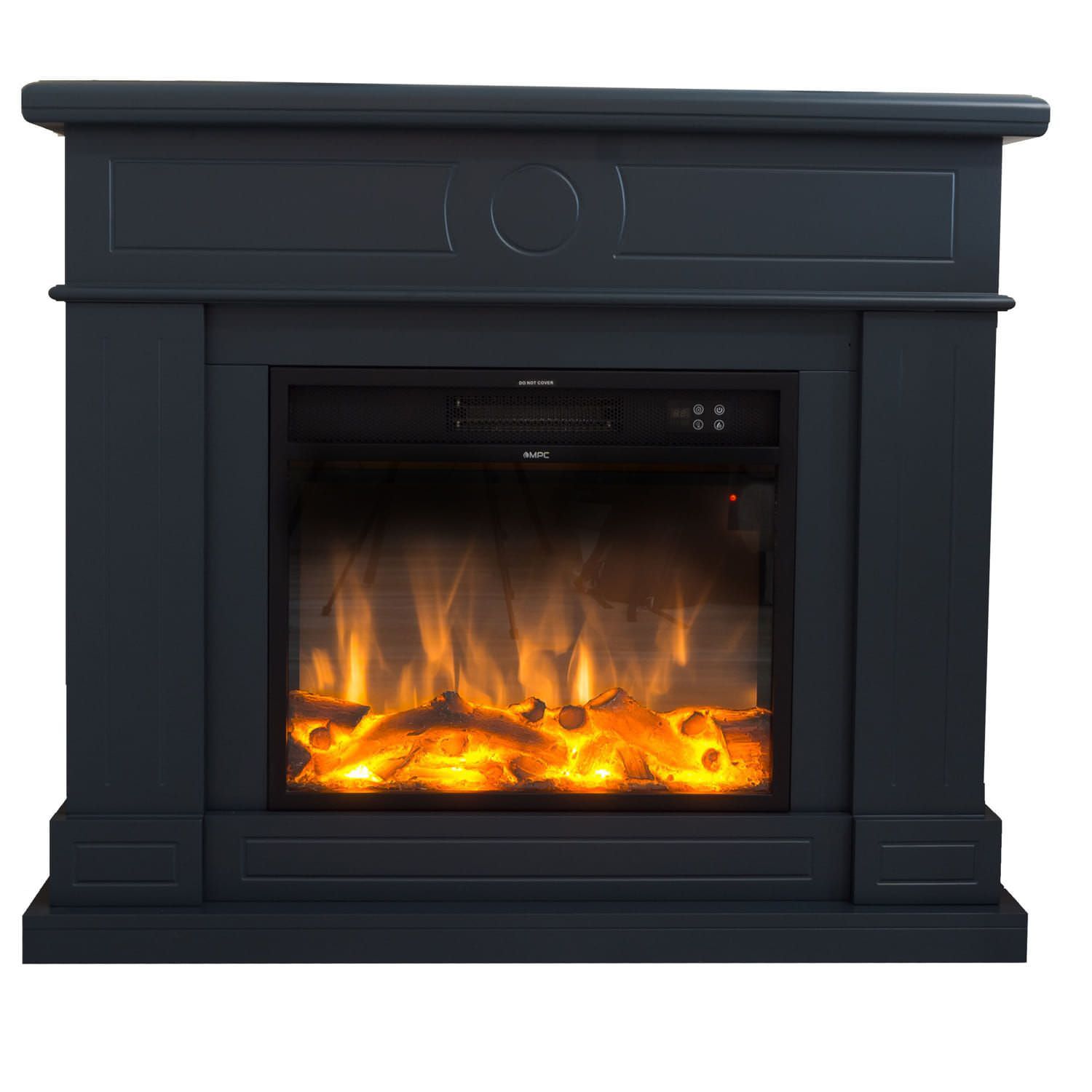 Caminetto Elettrico Grigio Scuro Con Effetto Fiamma Realistico