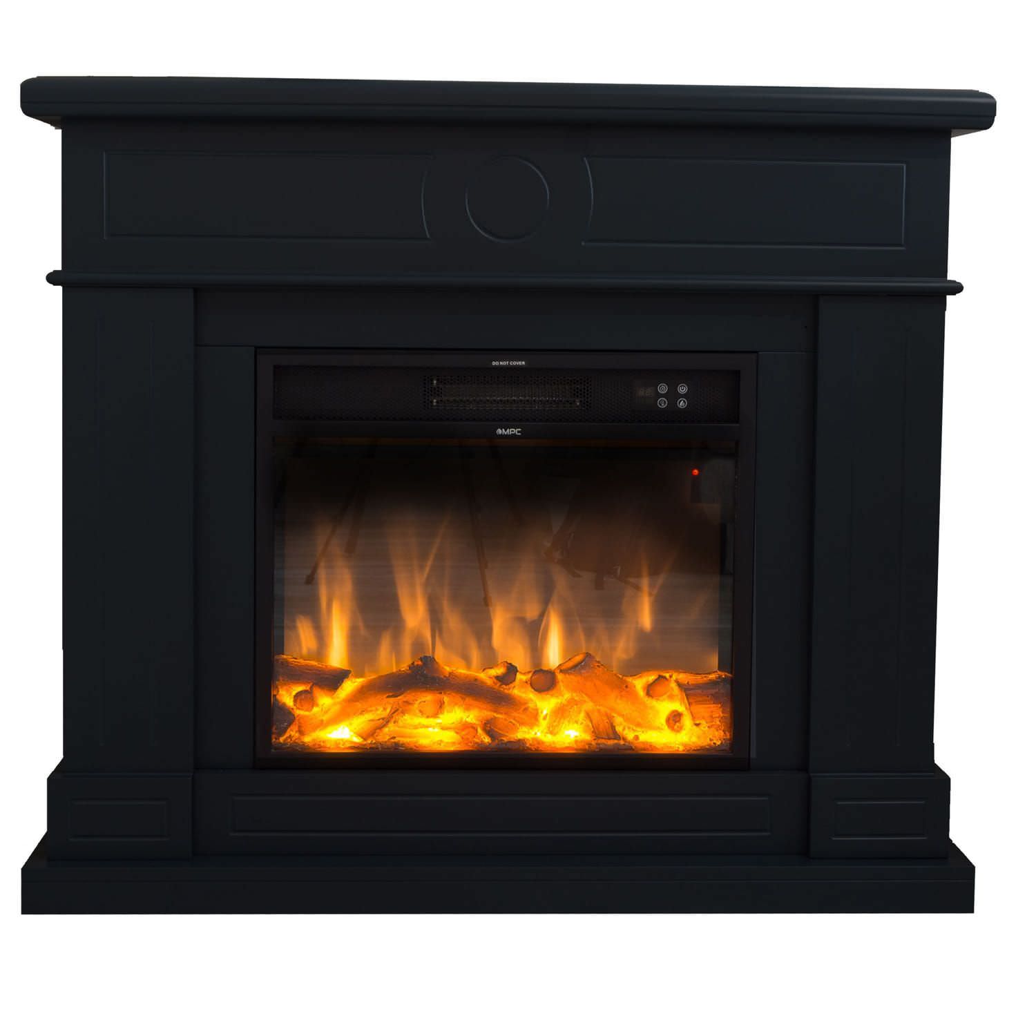Caminetto Elettrico Nero Elegante Con Effetto Fiamma Realistico