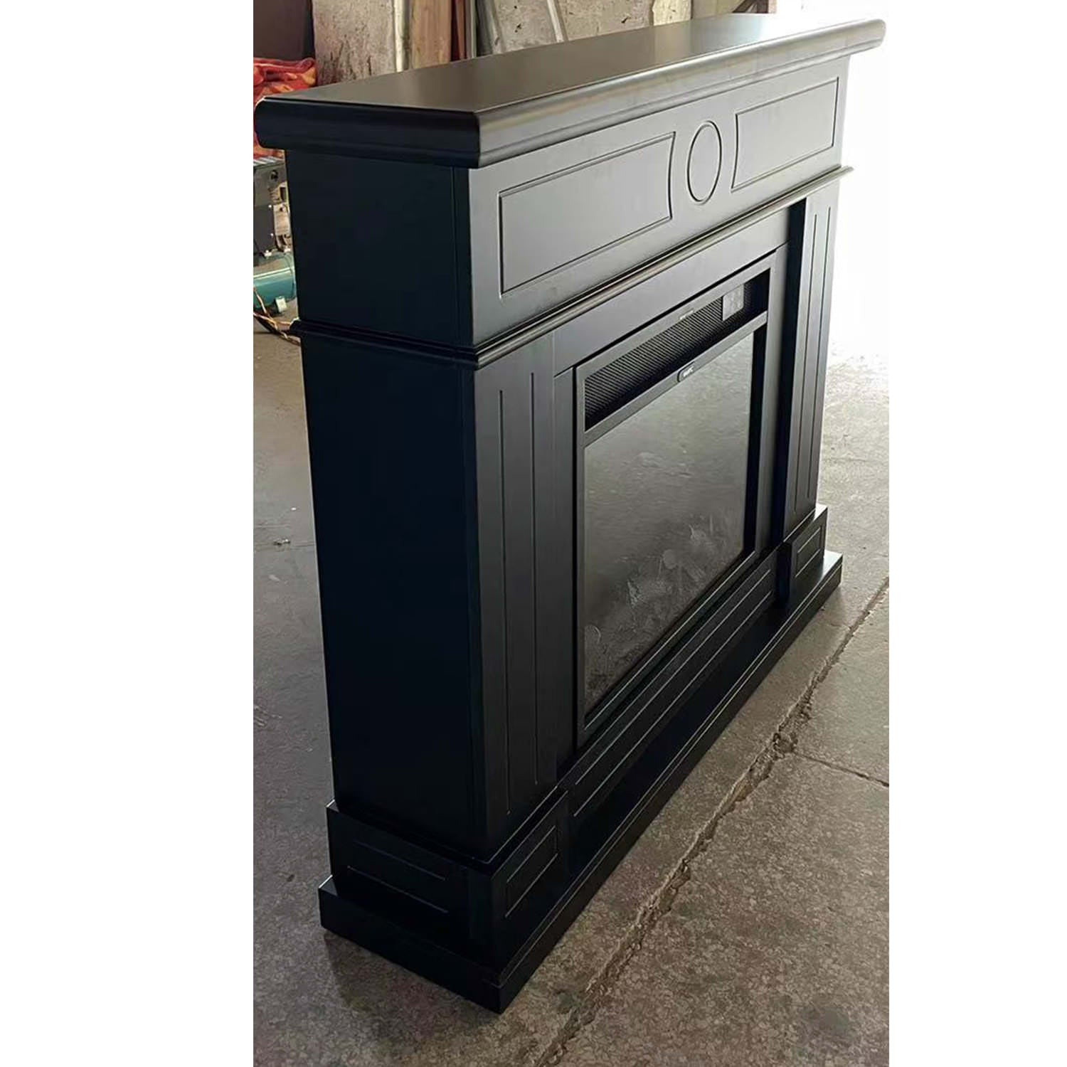 Caminetto Elettrico Nero Elegante Con Effetto Fiamma Realistico