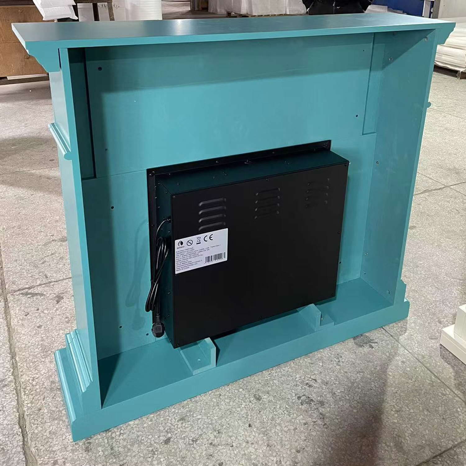 Caminetto Elettrico Lipari Turchese Design Elegante e Riscaldamento Efficiente