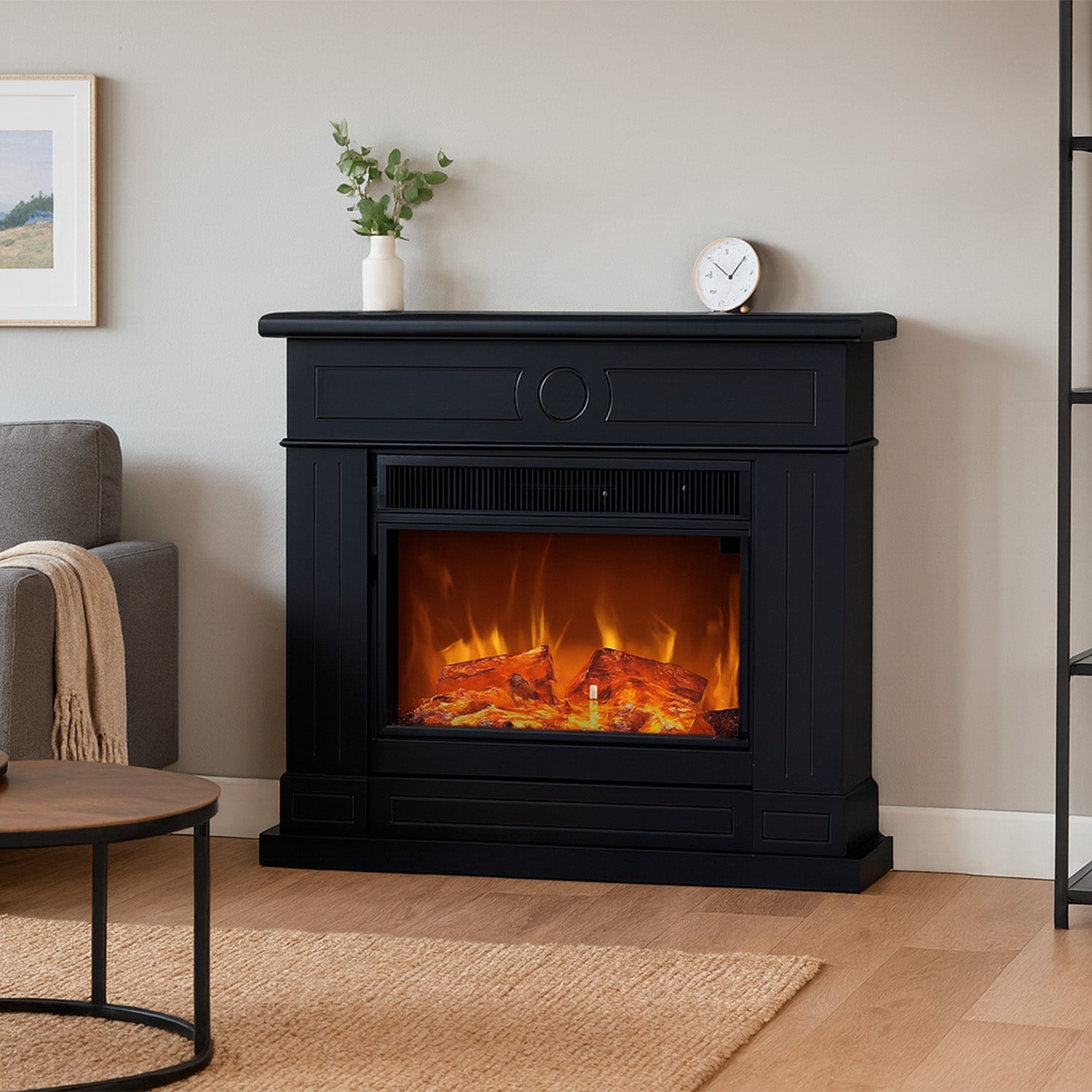 Caminetto Elettrico Nero Lipari XXL Eleganza e Comfort