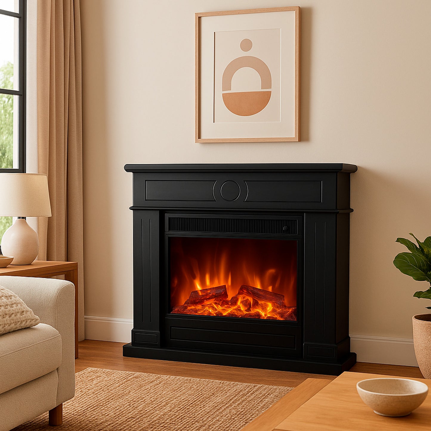 Caminetto Elettrico Nero Lipari XXL Eleganza e Comfort