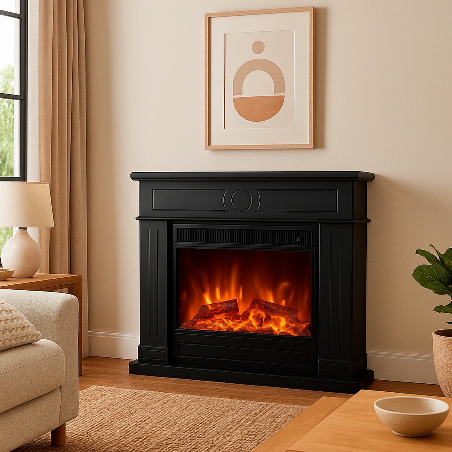 Caminetto Elettrico Nero Lipari XXL Eleganza e Comfort