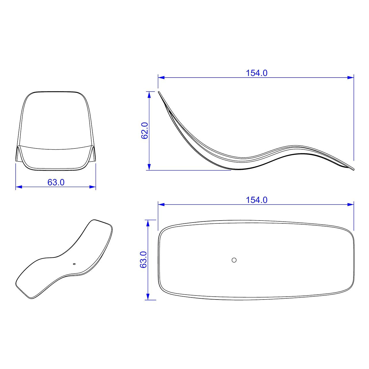 Chaise Longue Antares Bianca In Fibra Di Vetro Di Lusso