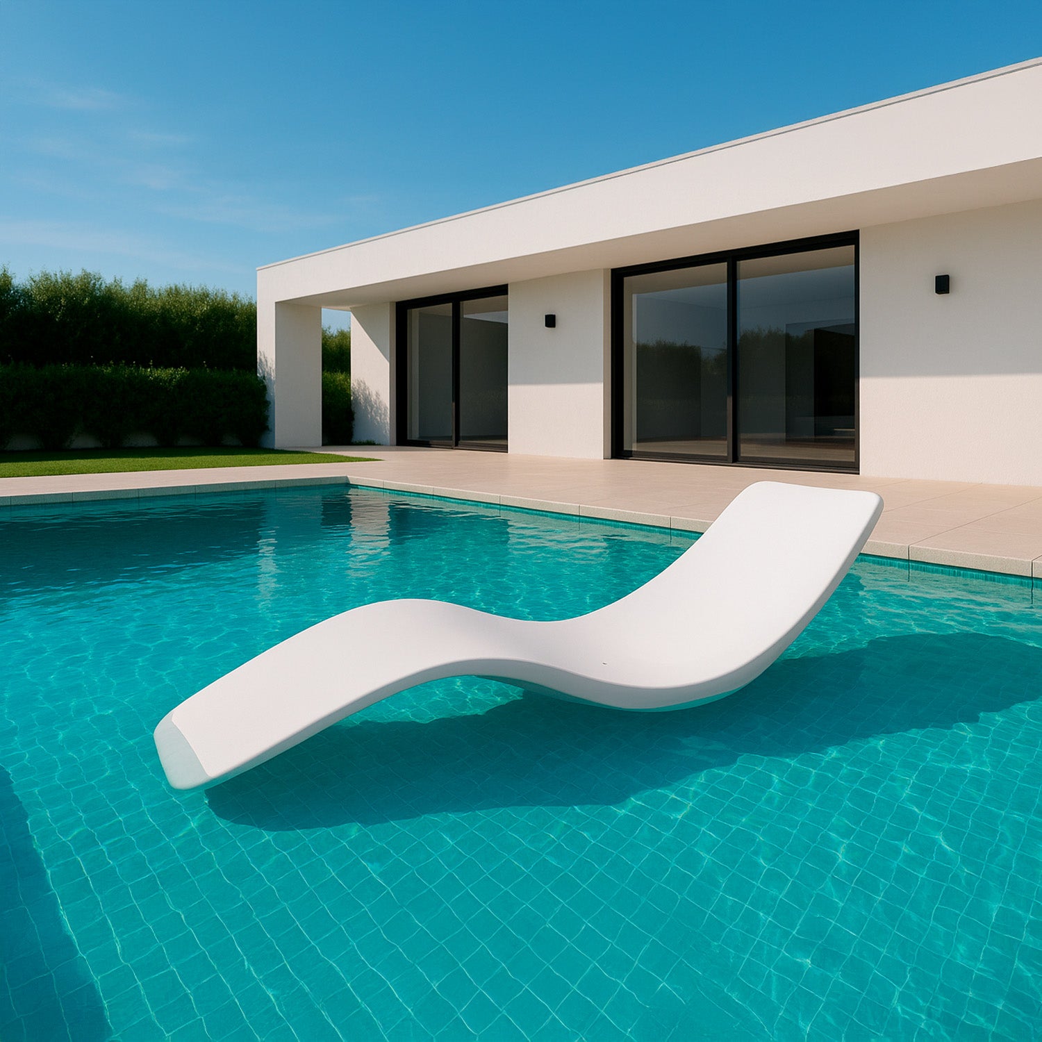 Chaise Longue Antares Bianca In Fibra Di Vetro Di Lusso