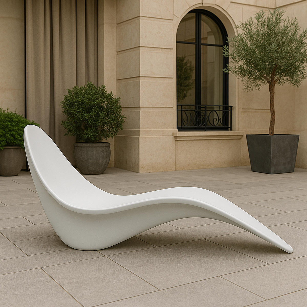 Chaise Longue Bianca In Vetroresina Sined Comfort e Design