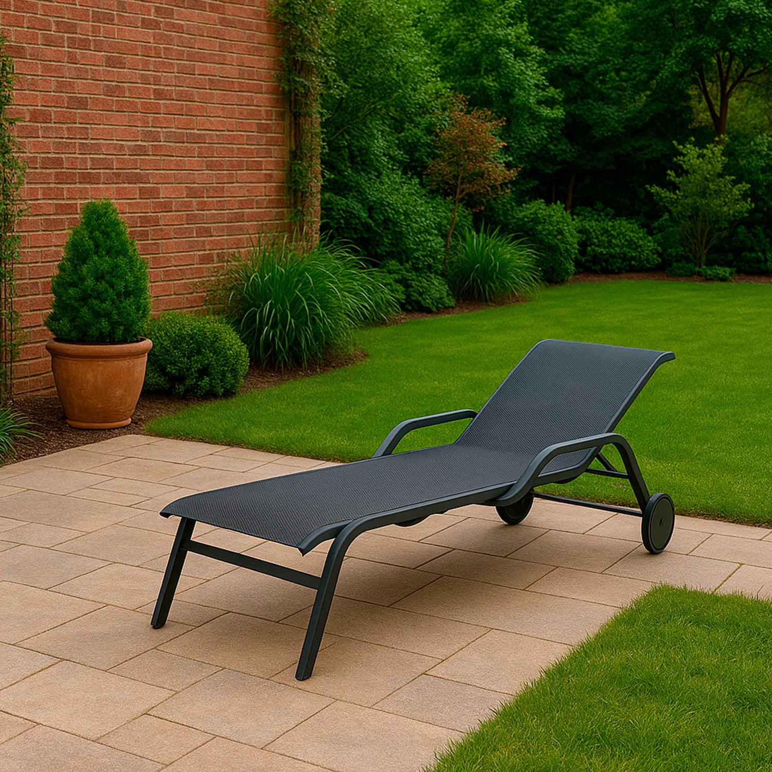 Chaise lounge arturo antracite eleganza e comfort per il tuo esterno