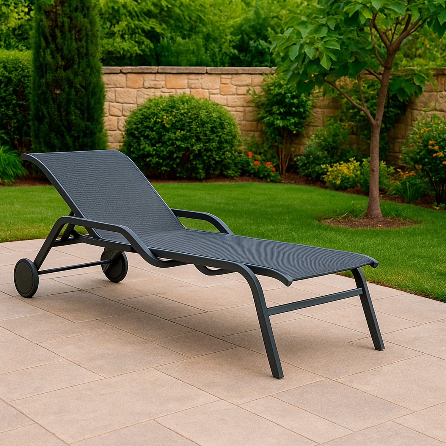 Chaise lounge arturo antracite eleganza e comfort per il tuo esterno