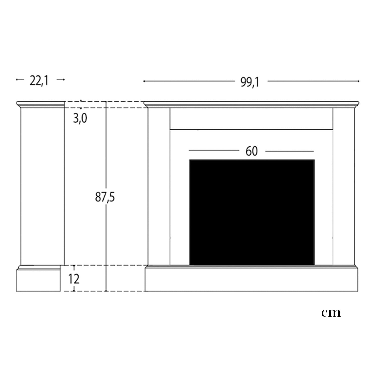 Cornice Camillo Marrone 60 Cm Eleganza e Qualita Per Il Tuo Camino