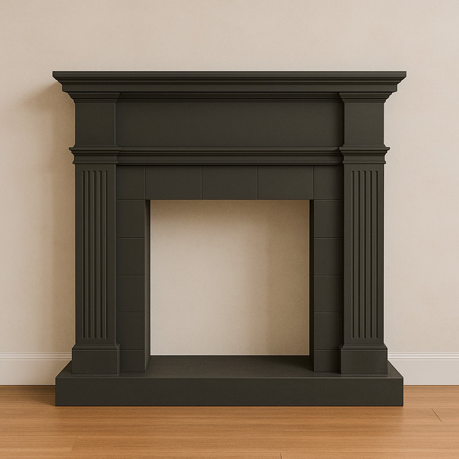Cornice Grigia Per Camino In Legno Mdf Eleganza e Durabilita