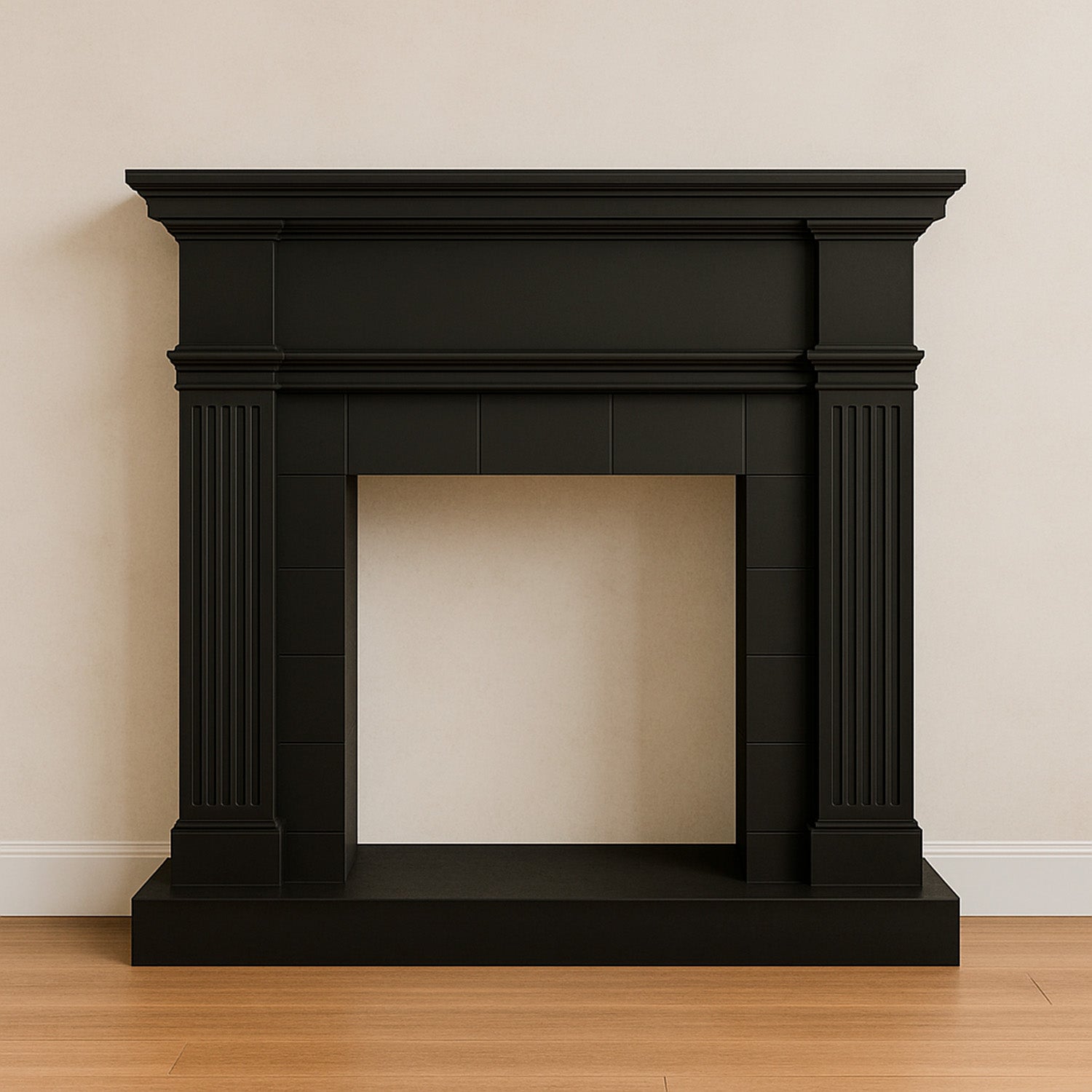 Scopri La Cornice In Legno Mdf Nero Profondo Per Caminetti Caldera Design Classico Materiali Di Alta Qualita Dimensioni 1022x114x282 Cm Perfetta Per Inserto Elettrico Caminettovulcano o Bruciatore Esistente Acquista Ora Per Un Ambiente Elegante e