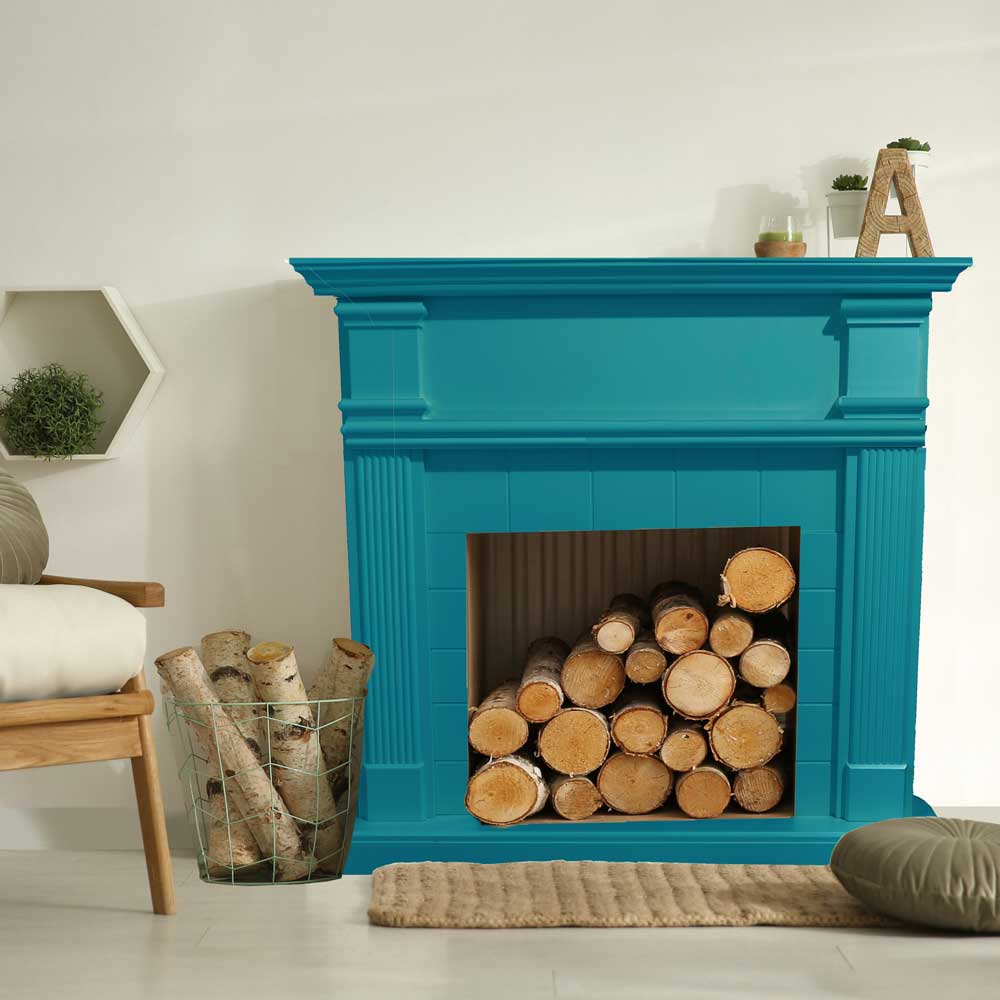 Cornice Blu Turchese Per Caminetti Eleganza e Qualita