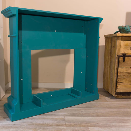 Cornice In Legno Blu Turchese Per Camino Eleganza e Qualita