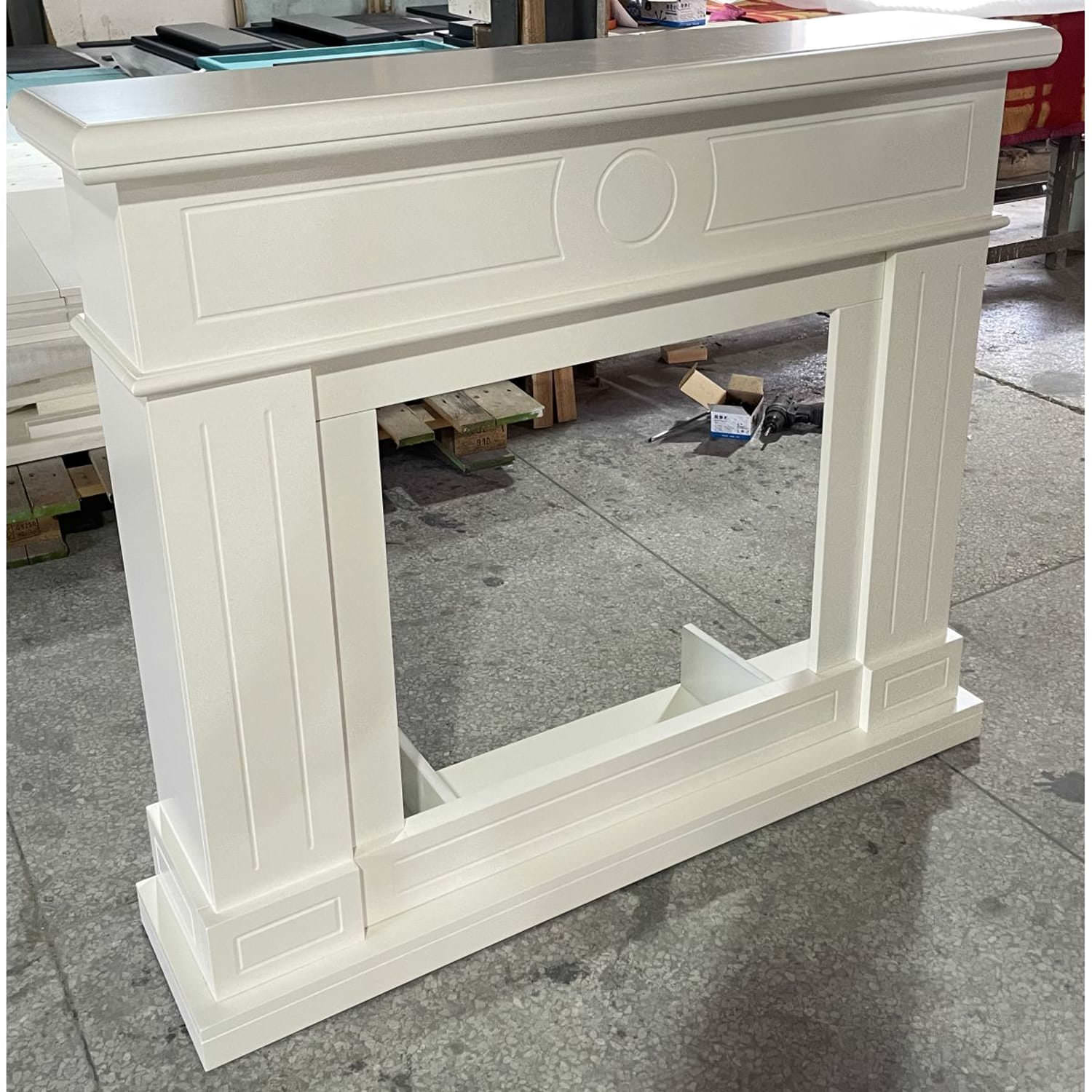 Cornice Lipari Bianco Crema Per Caminetto Elettrico