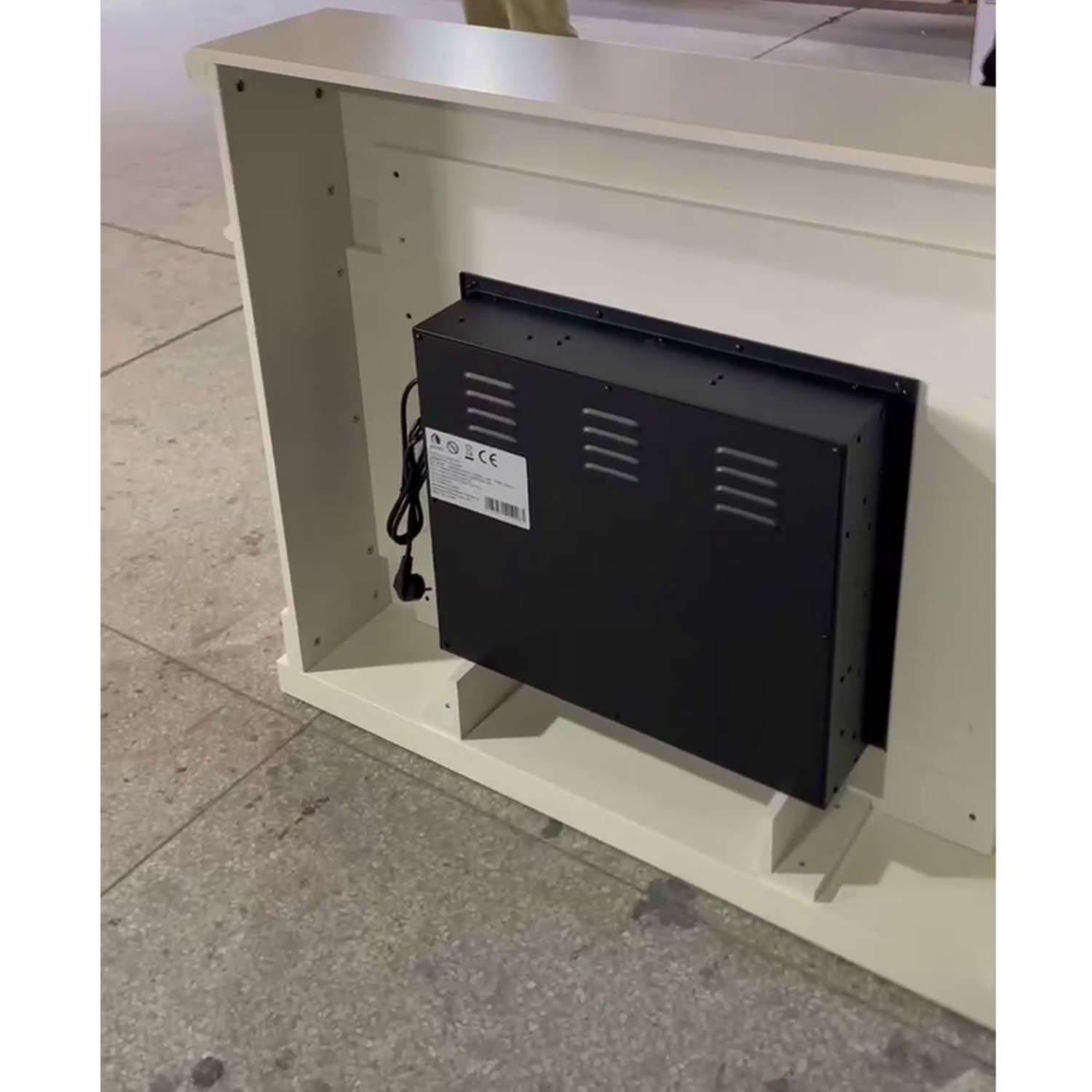 Cornice Lipari Bianco Crema Per Caminetto Elettrico