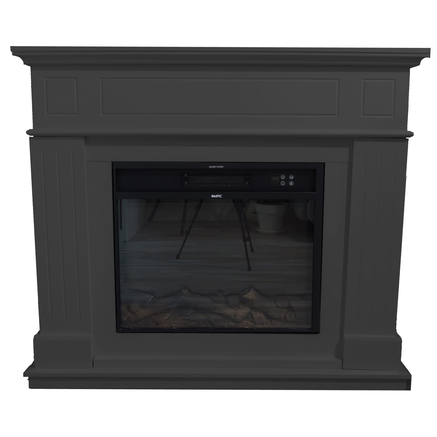 Cornice In Legno Grigio Scuro Per Camino Design Elegante e Resistente