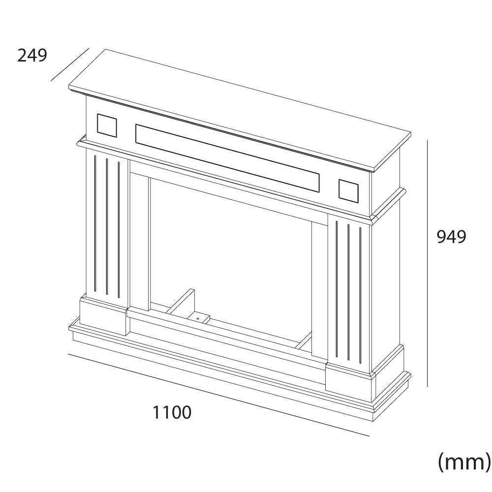 Cornice In Legno Grigio Scuro Per Camino Design Elegante e Resistente