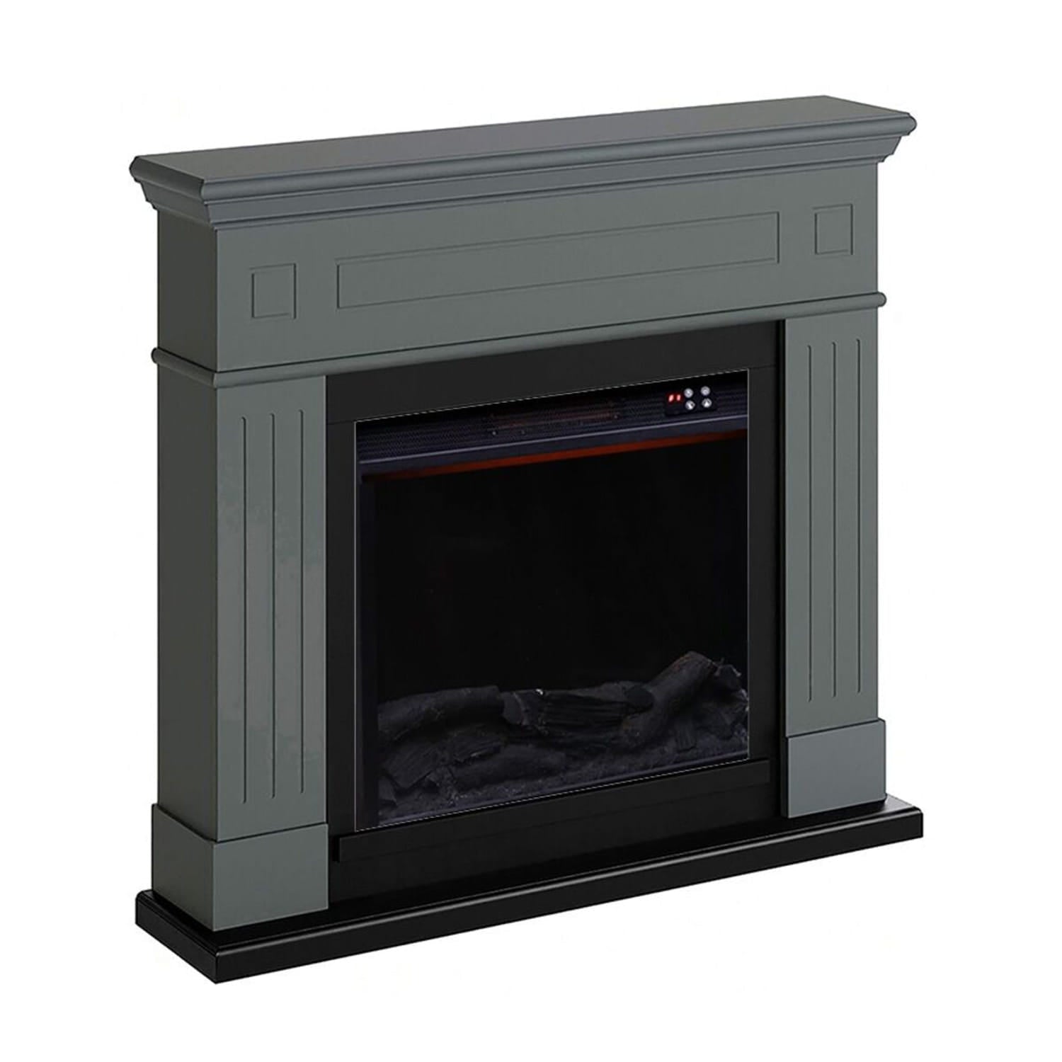 Cornice In Legno Grigio Scuro Per Camino Design Elegante e Resistente